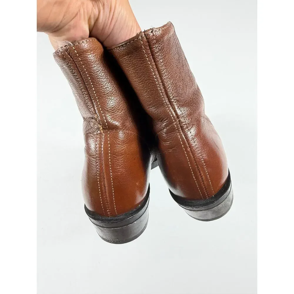 Laredo Fletcher Brown Leather Western Boots Men’s Size 8.5 Made in USA Vintage